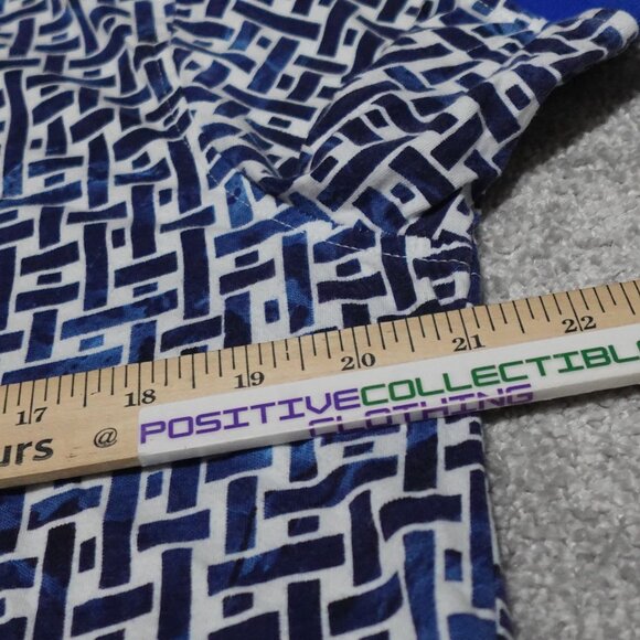 Robert Graham Polo Shirt Mens Large Blue Geometric Pattern Short Sleeve Pullover - Picture 9 of 10